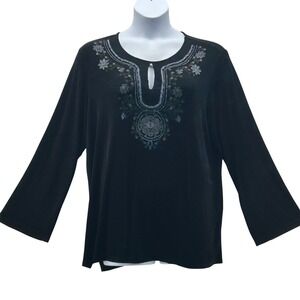 Citiknits‎ Tunic Top Black 1X